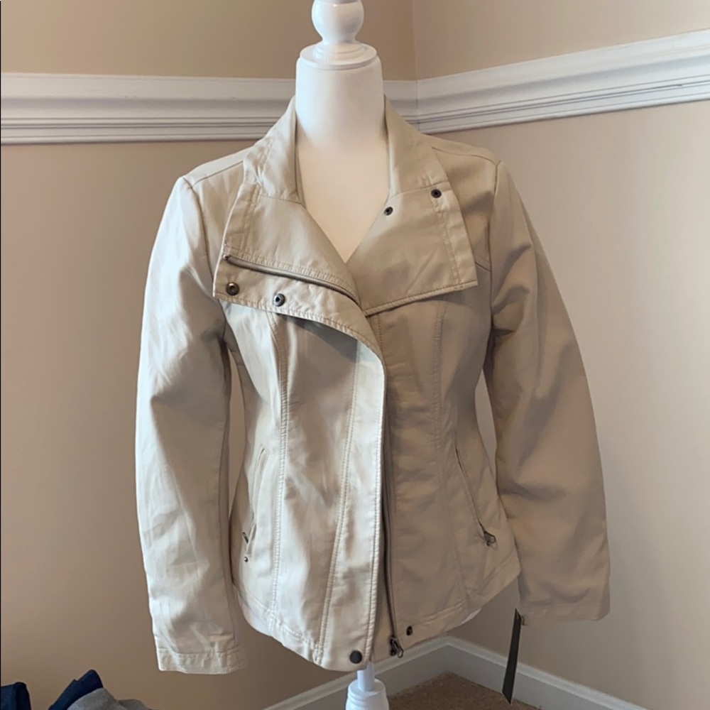 Beige Faux leather jacket
